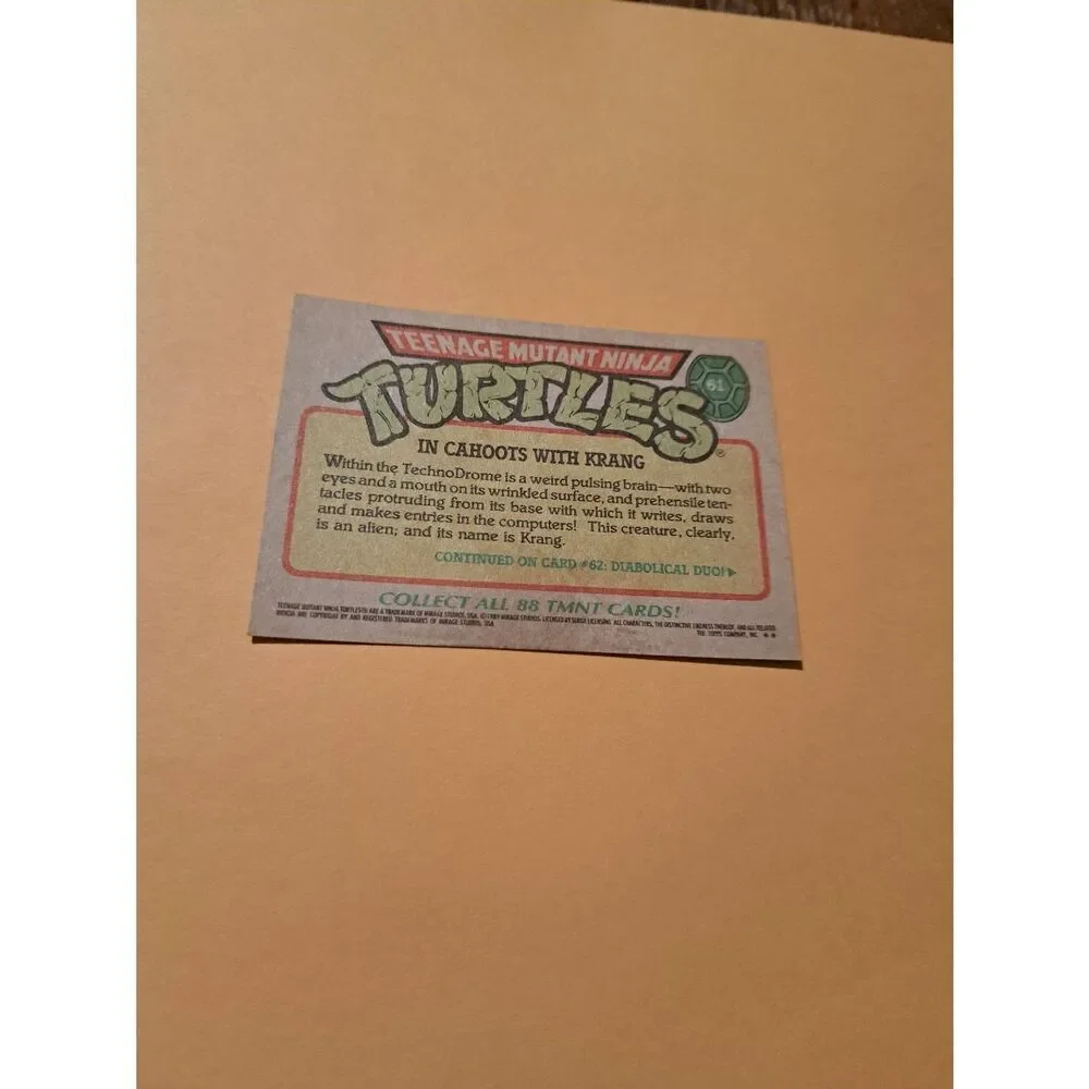 1989 Topps TMNT Trading Card 61 Teenage Mutant Ninja Turtles - Picture 2 of 3